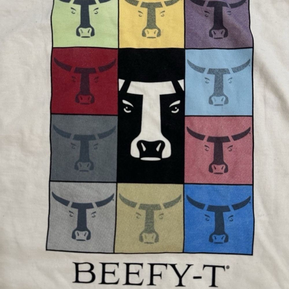 RARE NWT Hanes Beefy-T Pocket T-Shirt with Beefy T Bull Logo Size XL Men's - Picture 5 of 6